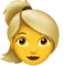 女士：金发 iPhone 上的表情符号 (iOS 13.3)