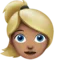 Woman: Medium Skin Tone, Blond Hair emoji on iPhone