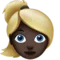 ️ Woman: Dark Skin Tone, Blond Hair emoji on Apple iOS 10.0