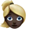 ️ Woman: Dark Skin Tone, Blond Hair emoji on Apple iOS 11.3