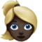 ️ Woman: Dark Skin Tone, Blond Hair emoji on Apple iOS 17.4