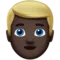 ️ Man: Dark Skin Tone, Blond Hair emoji on Apple iOS 11.1