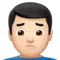 ️ Man Frowning: Light Skin Tone emoji on Apple iOS 10.0