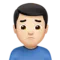 皱眉男子：浅肤色 iPhone 上的表情符号 (iOS 10.3)