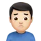 ️ Man Frowning: Light Skin Tone emoji on Apple iOS 17.4