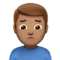 Man Frowning: Medium Skin Tone emoji on iPhone