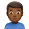 Man Frowning: Medium-Dark Skin Tone emoji on iPhone