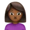 Woman Frowning: Medium-Dark Skin Tone emoji on iPhone