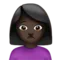 Woman Frowning: Dark Skin Tone emoji on iPhone