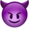 Smiling Face with Horns emoji on Apple iOS 17.4