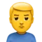 Người đàn ông đang hờn dỗi emoji trên Apple iOS 17.4