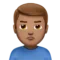 Man Pouting: Medium Skin Tone emoji on iPhone