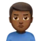 ️ ふくれっ面の男性：中程度の濃い肌の色 Apple の絵文字 iOS 11.2