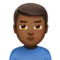 ️ Uomo broncio: carnagione medio-scura emoji su Apple iOS 17.4