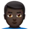 Homme boudeur : teint foncé emoji sur Apple iOS 10.0
