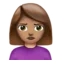 मुंह फुलाए महिला: मध्यम रंग की त्वचा iPhone पर इमोजी (iOS 13.2)