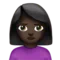 Woman Pouting: Dark Skin Tone emoji on iPhone