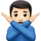 Man Gesturing No: Light Skin Tone emoji on iPhone