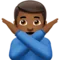 Man Gesturing No: Medium-Dark Skin Tone emoji on iPhone