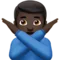 Man gestikulerar nej: Mörk hudton emoji på iPhone (iOS 12.2)