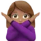 ️ Woman Gesturing No: Medium Skin Tone emoji on Apple iOS 15.4
