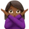 Woman Gesturing No: Medium-Dark Skin Tone emoji on iPhone