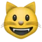 Grinning Cat emoji on Apple iOS 9.1