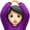 Woman Gesturing OK: Light Skin Tone emoji on iPhone