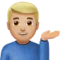 男士侧手：中等偏浅肤色 iPhone 上的表情符号 (iOS 10.3)
