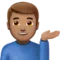 Mand der vipper hånden: Medium hudtone emoji på Apple iOS 12.2