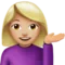 Woman Tipping Hand: Medium-Light Skin Tone emoji on iPhone