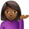 Kvinna som tippar handen: Mellanmörk hudton emoji på iPhone (iOS 12.2)