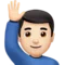 Man som räcker upp handen: Ljus hy emoji på iPhone (iOS 11.2)