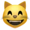 Gatto sorridente con occhi sorridenti emoji su Apple iOS 13.2