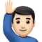 Man Raising Hand: Light Skin Tone emoji on iPhone