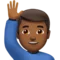 举手男子：中等偏深肤色 iPhone 上的表情符号 (iOS 13.3)