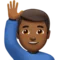 Man Raising Hand: Medium-Dark Skin Tone emoji on iPhone