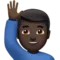 Man Raising Hand: Dark Skin Tone emoji on iPhone (iOS 12.1)