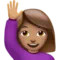 Woman Raising Hand: Medium Skin Tone emoji on iPhone