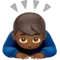 Man Bowing: Medium-Dark Skin Tone emoji on iPhone (iOS 14.6)