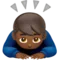 Man Bowing: Medium-Dark Skin Tone emoji on iPhone