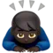 Man Bowing: Dark Skin Tone emoji on iPhone