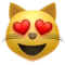 笑眯眯的猫咪，眼睛里闪着爱心 iPhone 上的表情符号 (iOS 10.3)
