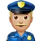 ️ Man Police Officer: Medium-Light Skin Tone emoji on Apple iOS 13.1
