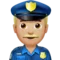 Man Police Officer: Medium-Light Skin Tone emoji on iPhone