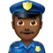 Man Police Officer: Medium-Dark Skin Tone emoji on iPhone