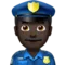 Man Police Officer: Dark Skin Tone emoji on iPhone