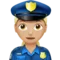 Woman Police Officer: Medium-Light Skin Tone emoji on iPhone