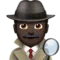 Man Detective: Dark Skin Tone emoji on iPhone (iOS 13.1)