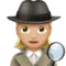 Woman Detective: Medium-Light Skin Tone emoji on iPhone (iOS 12.1)